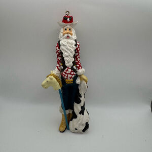 Vintage Santa Cowboy Ornament